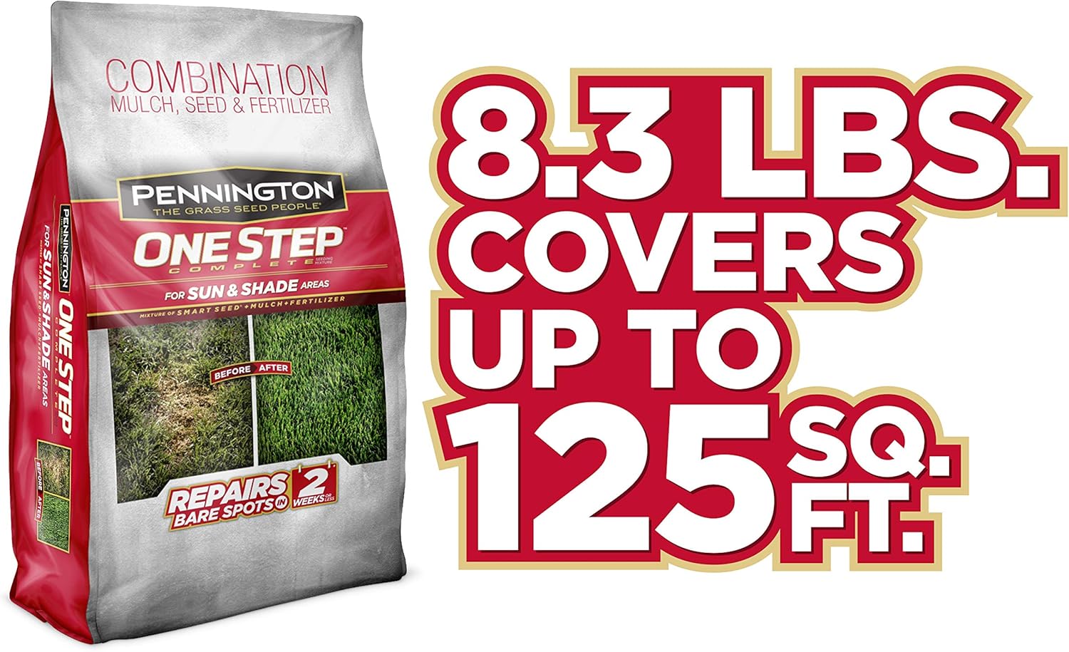 Pennington 100086822 One Step Complete Grass Seed For Sun & Shade Areas, 8.3 Pounds : Grass Plants : Garden & Outdoor