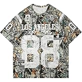 SOLY HUX Men's Y2k Jersey Shirts Letter Graphic Tees Crew Neck Short Sleeve Streetwear Loose T Shirt Tops