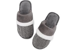 MAXTOP Womens Cozy Memory Foam Slippers Soft Warm Slip On Faux Fur House Slippers,Anti-Skid Rubber Sole,Creative Gifts for Women Mom Girlfriend