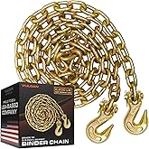 VULCAN Binder Chain with Clevis Grab Hooks - Grade 70-3/8 Inch x 20 Foot - 6,600 Pound Safe Working Load