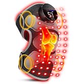 Flagship Knee Massager with Heat and Red Light Therapy for Knee Pain Relief | 4 Vibration Motors | 660nm Red &amp; 850nm NIR Light, 3-in-1 Chip LEDs, 6 Light Levels | Pulse Mode for Knee, Elbow &amp; Shoulder