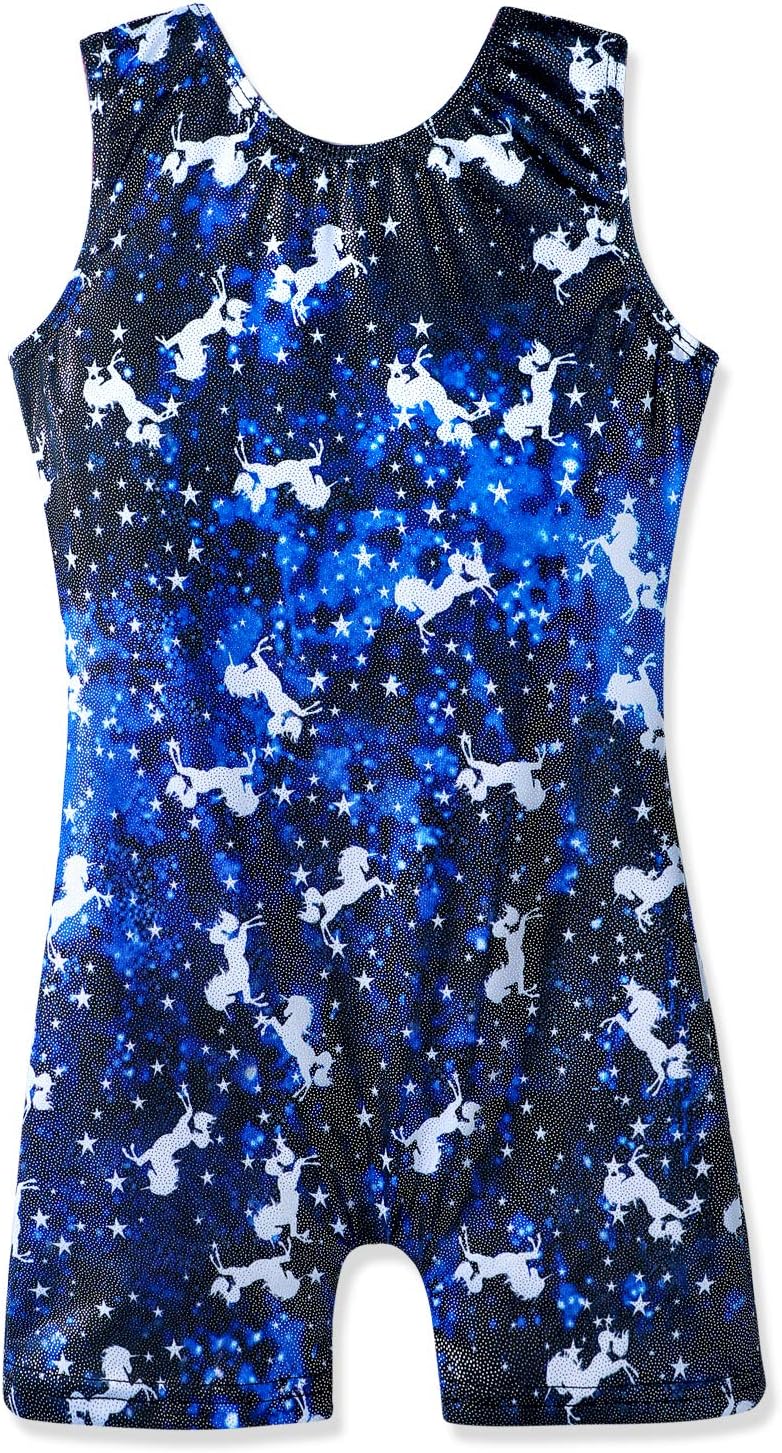 KidsparadisyGymnastics Leotards for Girls Sleeveless Unitard Dance Outfit for Kids Gradient Color Sparkly Unicorn Rainbow for Little Girls 3-10 Years