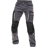 FASHIO FF Mens Construction Pants Utility Work Heavy Duty Workwear Trousers Carpenter Knee Reinforcement Cordura Safety Pants