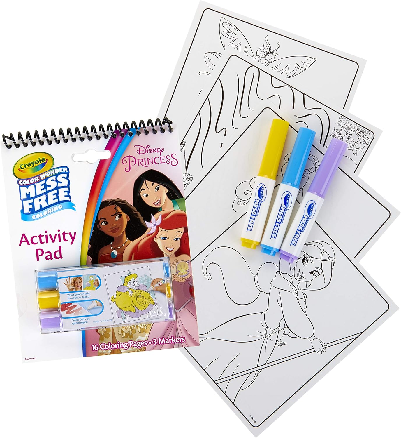 Crayola Color Wonder Disney Princess Coloring & Activity Pad, Mess Free Coloring, Gift for Kids, Age 3, 4, 5, 6, Multi: Toys & Games