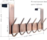WEBI Over The Door Hook 6 Hooks Antique Copper Coat Towel Hanger view 2