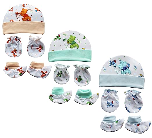 My Newborn Baby Mitten Cap and Booty Set - Set of 3 Packs