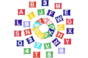 KASYAT 36 Pieces Mini Alphabet Beanbags 0-9 Number Beanbags Alphabet Bean Bags Learn Numbers Classroom Bean Bags Learn Letters Preschool Beanbags Multicolor Preschool Learning and Education Toys