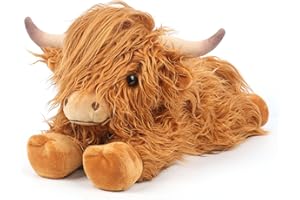 Highland Cow Stuffed Animals, Microwavable Stuffed Animals Heating Pad for Cramps, Pain Stress Relief, Heatable & Coolable Lavender Scented Cow Plush Toy for Anxiety, Women Kid Bedtime Highland Cattle