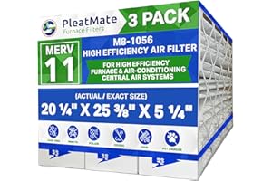 M8-1056 MERV 11 Aftermarket/Generic Made In Canada by PleatMate Furnace Filters. Actual Size 20 1/4 x 25 3/8 x 5 1/4. Case of