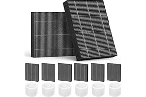 Beckacher 6000S Filter Replacement Compatible with LEVOIT Superior 6000S Smart Evaporative Humidifier, 8 Pack 6000S Wick Filters+ 6 Pack Top Fill Filters, Gray