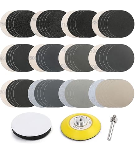100PCS 6 Sanding Discs 40-2000 Grit Hook Loop DA Sander Orbital Sandpaper Pads