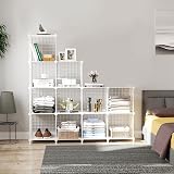 AWTATOS Cube Storage Unit 12 Cubes Wire Shelves White USCIH12WE view 3