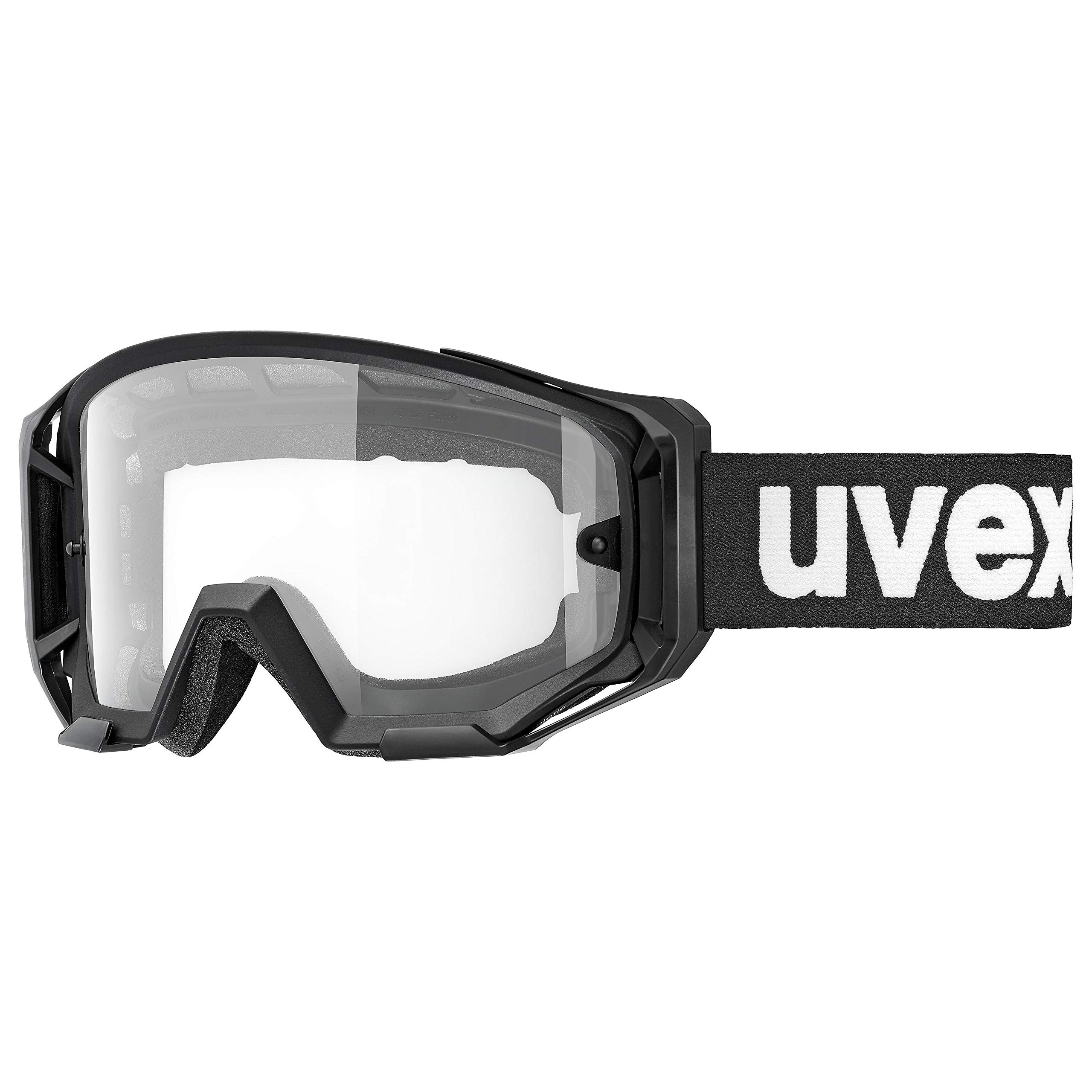 uvex Athletic Bike - Bike Goggle for Men and Women - Extended Field of Vision & Anti-Fog Coating - Anti-Fog Technology - Black-Clear - One Size