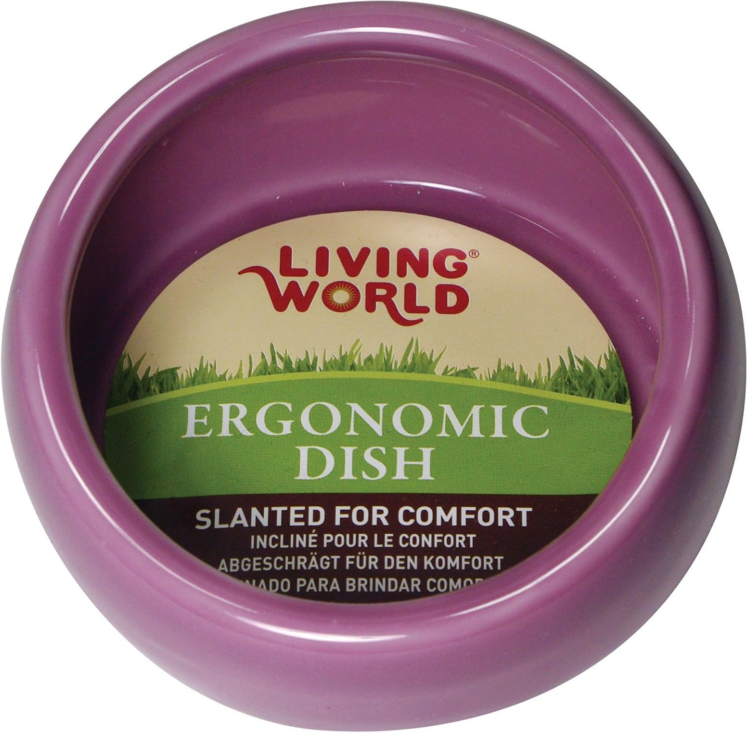 Living World Ergonomic Food Dish, for Small Animals, Pink, Large, 14.78 oz, 61685