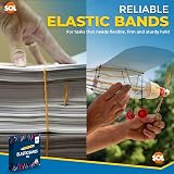 SOL 220pk Elastic Bands 8cm Thick Brown For Office Bundling Papers Organizing view 3