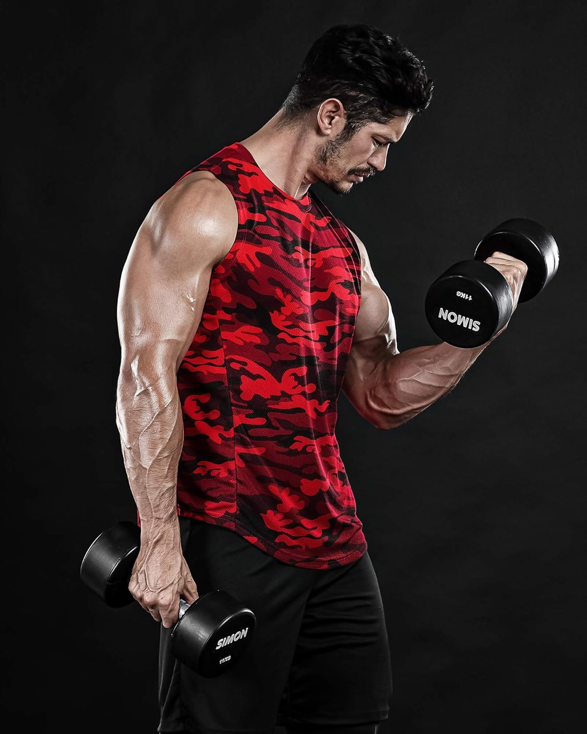DRSKIN Men's 3 Pack Dry Fit Muscle Tank Tops Mesh Sleeveless Gym Bodybuilding Training Athletic Workout Cool Shirts: Clothing
