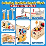 Lehoo Castle Wooden Kids Tool Set Montessori 29Pcs Tool Bench Toy 2+ view 2