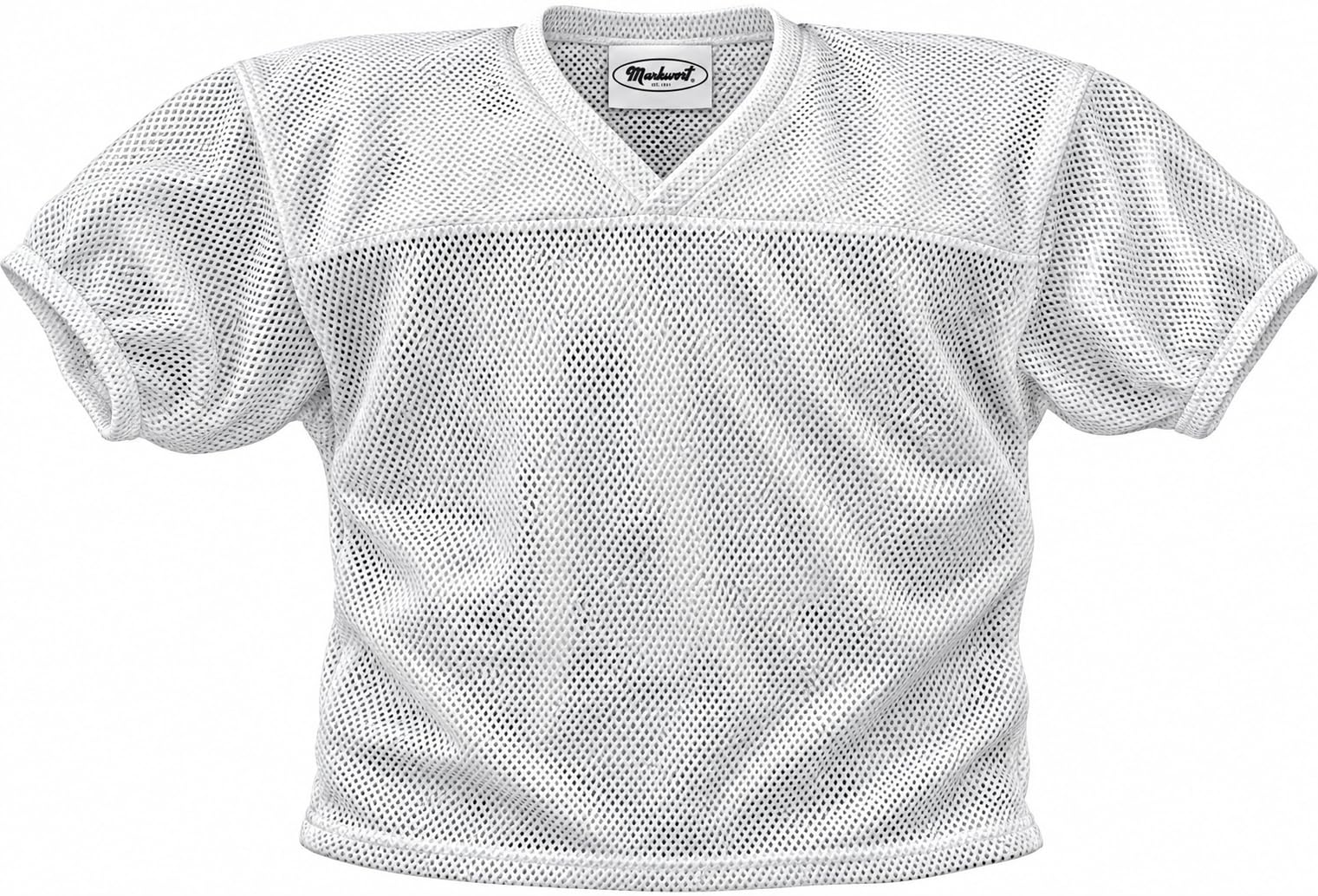 Markwort Jersey de malla de ojo de buey de fútbol juvenil (blanco, grande/extragrande)