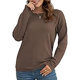 VIISHOW Women's Pullover Sweaters Long Sleeve Print Knitted Crew Neck Sweater Tops a Little Run Big