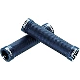 Funn Combat MTB Bike Grips with Double Lock On Clamp | diamond-pattern rubber, twin alloy collars, 30mm outer diameter, for DH, enduro, trail and XC, BMX use