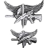 Mini SWAT Operator Lapel Pin - Antique Silver - Reduced Size Pin Only | Now with 2 posts - Small SWAT Operator Pin for Lapels