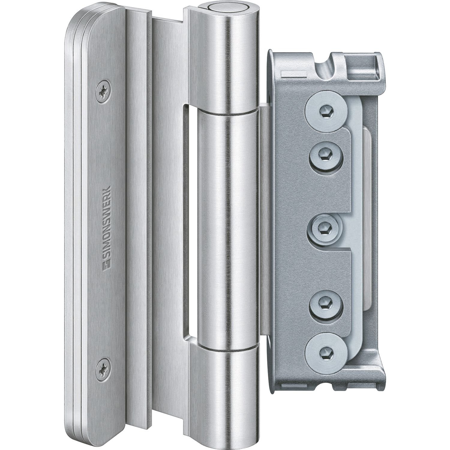 Simonswerk 5 080840 0 12401 Silver Door Hinge BAKA Protect 4040 3D FD 4. Band Without pin Lock, Aluminium anodised, ohne Stiftsicherung, silberfarbig, 1 Stück