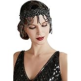 BABEYOND 1920s Flapper Headpiece Roaring 20s Headband Great Gatsby Headband Chain for Women Vintage Hair Accessory