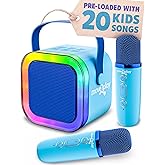 Move2Play, Karaoke Machine for Kids | Includes 20+ Kid Songs | 2 Microphones | Connect with Bluetooth | 3, 4, 5, 6, 7+ Year Old Gift | Toy for Girls, Boys, & Toddler | Birthday Present