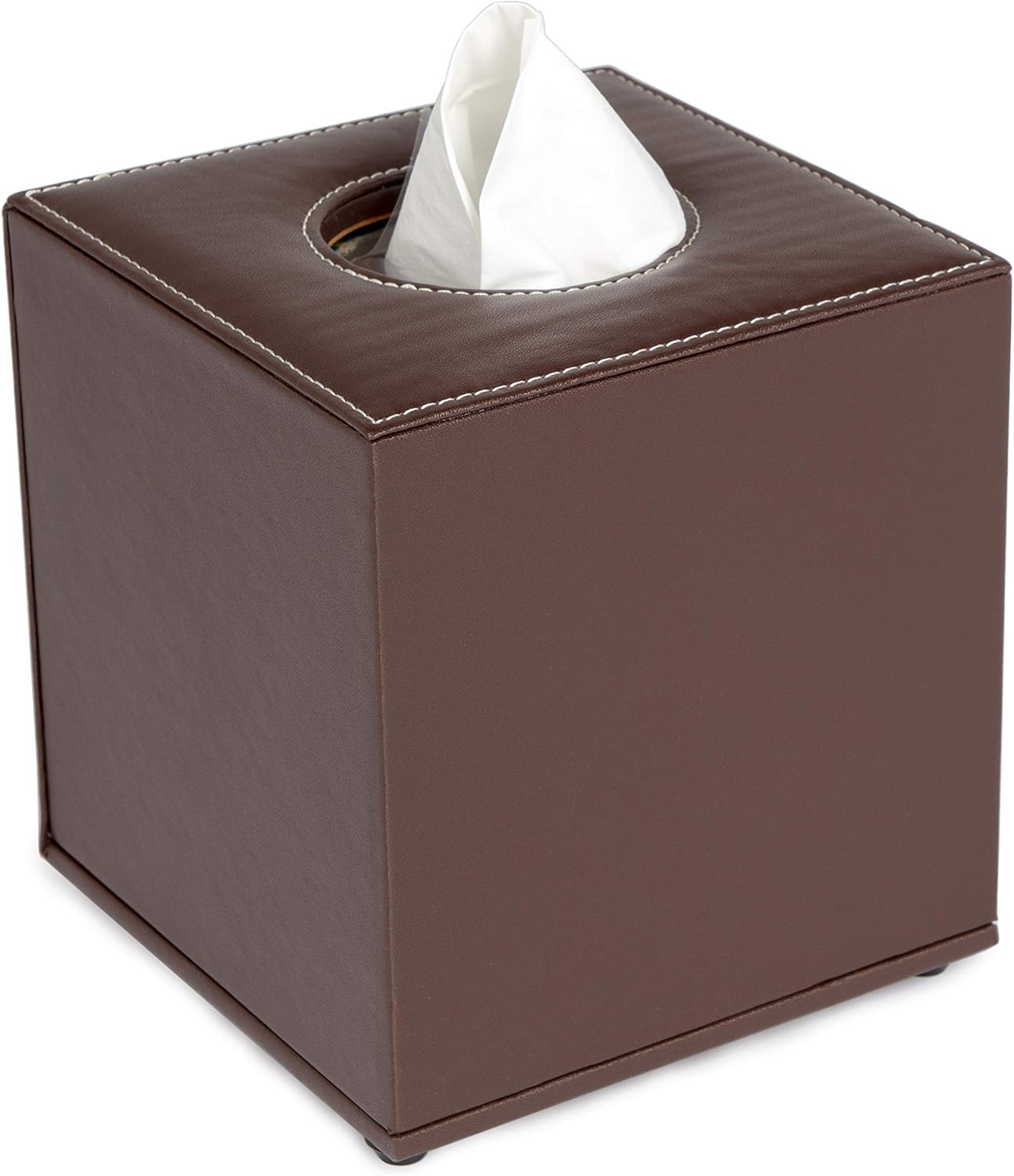 Wholesale Hotel Products Square Tissue Box Holder, Brown