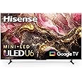 Hisense 65-Inch Class U6 Series Mini-LED ULED 4K UHD Google Smart TV (65U6K) - QLED, Full Array Local Dimming, Dolby Vision IQ，HDR 10+, VRR Game Mode Plus, 240 Motion Rate, Alexa Compatibility