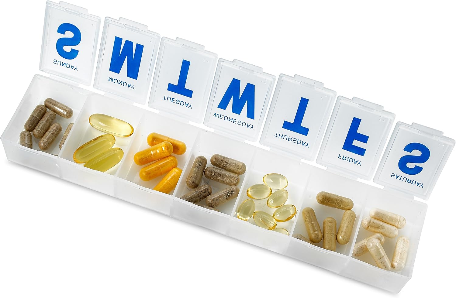 MEDca Weekly Pill Organizer, 7-Day Pill Planner Extra Large, Clear - Image 3