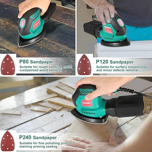 Triangular Sander Sanding Paper 60PCS Triangular Sander Sandpaper Assortment - 60/80/100 ...