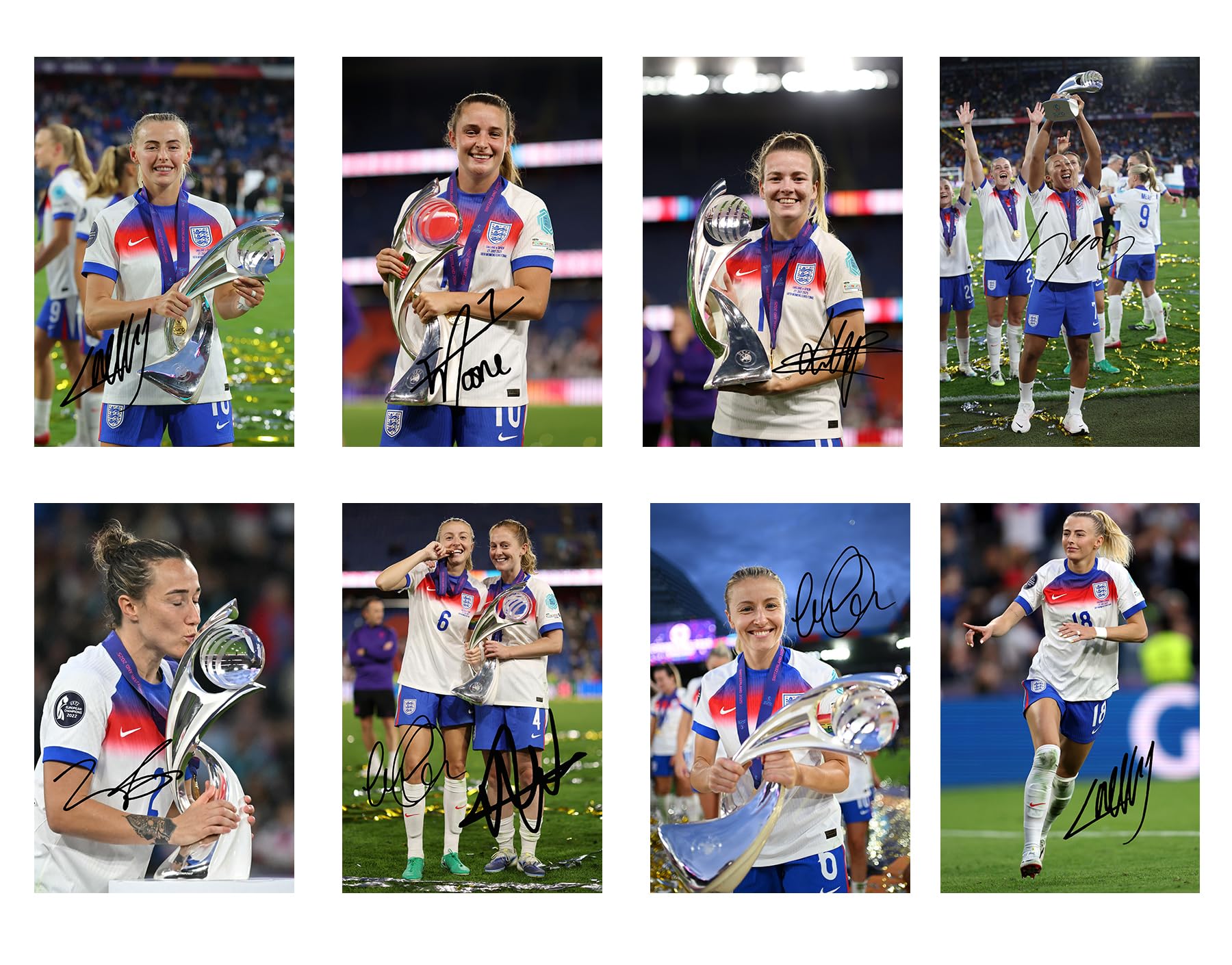 RJR PRINTS Set of 20 England Lionesses Euro 2025 Champions Signed 6x4 Photos Which Would Make A Great Autograph Gift For Any Fan