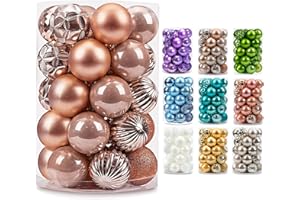 AMS 1.57 in/40mm 34ct Christmas Ball Mini Ornaments Party Decorations Shatterproof Festival Pendant Hangings for Wedding,Than