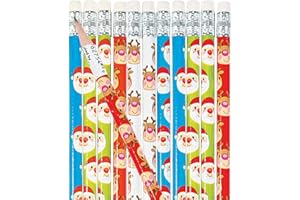 Fun Express - Reindeer and Santa Pencils for Christmas - Stationery - Pencils - Pencils - Printed - Christmas - 24 Pieces