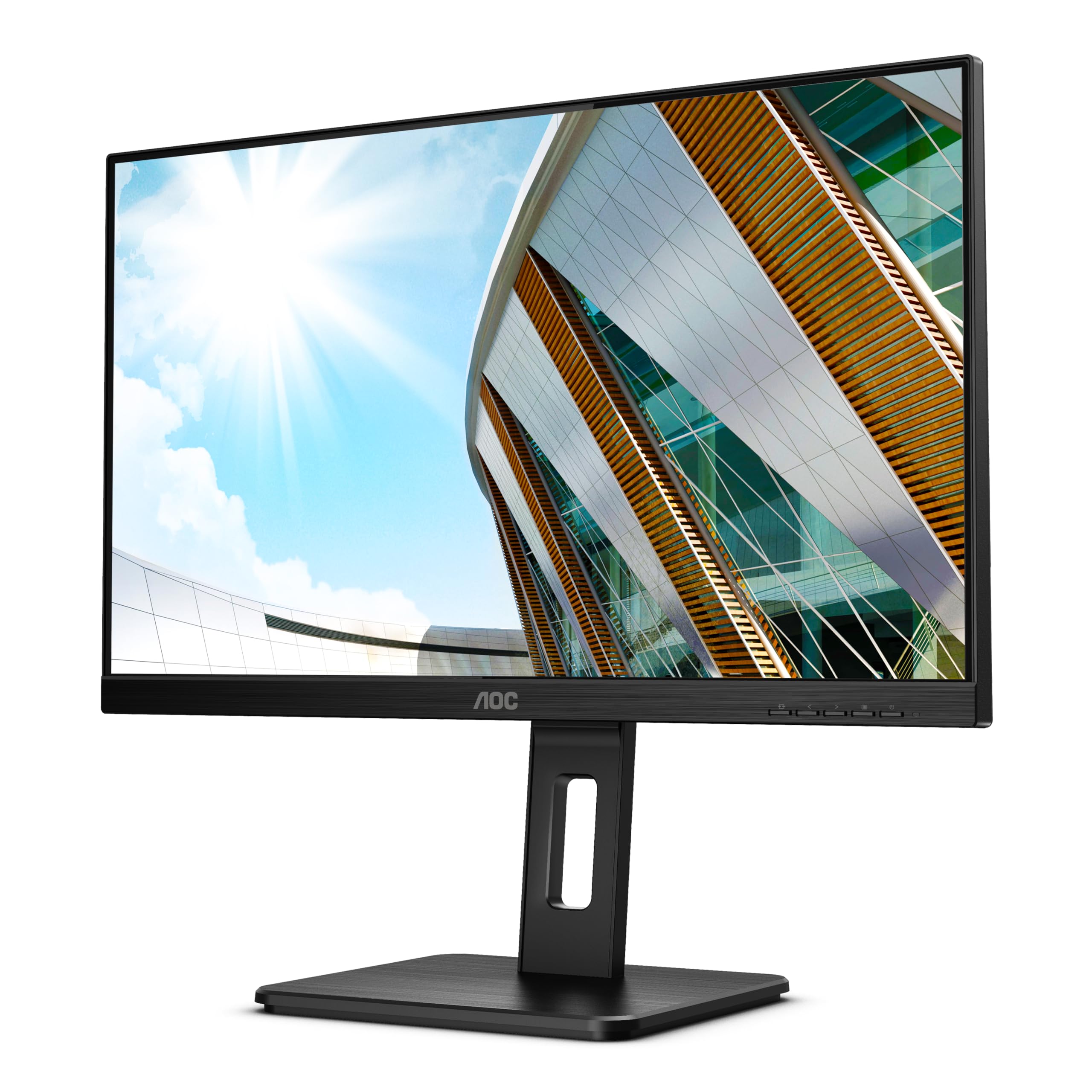 AOC Q24P2Q - 24 Inch QHD Monitor, 75Hz, 4ms, IPS, USB Hub, Height Adjust, Flicker Free, Pivot (2560x1440 @75Hz, 250cd/m², HDMI 1.4 x 1, DisplayPort 1.2 x 1, VGA, USB 3.2 x 4)