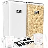 FOOYOO 2 PC Flour Sugar Storage Containers (9.5L | 321 Oz) Extra Large Food Storage Containers with Lids - Airtight Leakproof BPA FREE Flour Container for Rice, Cereal, Sugar