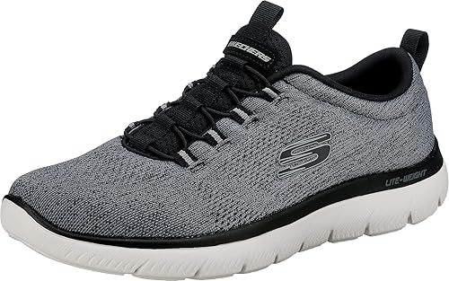 Skechers mens Skechers Men's Summits Louvin Loafer, Black/White, 11 US