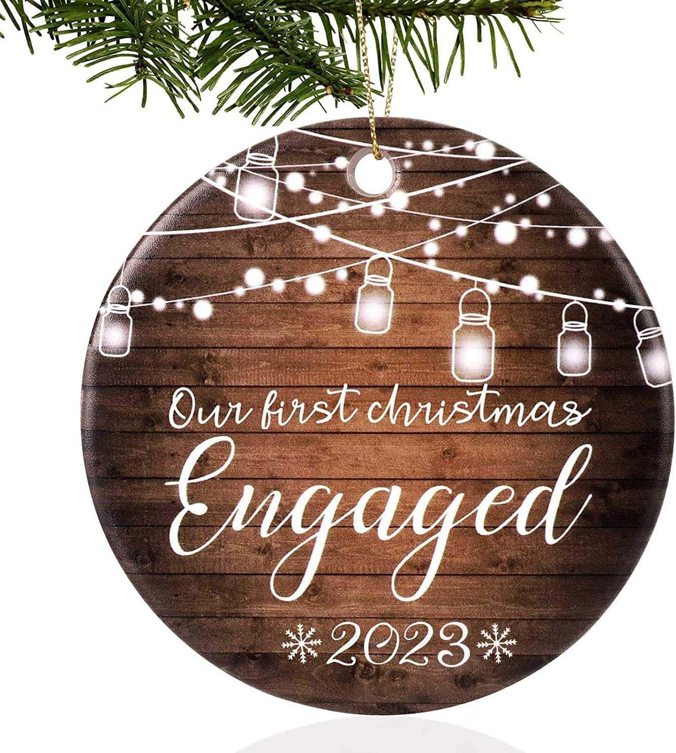 Ornaments - Our First Christmas Engaged Ornaments 2023 Our First Christmas Married Wedding Decoration 2.9