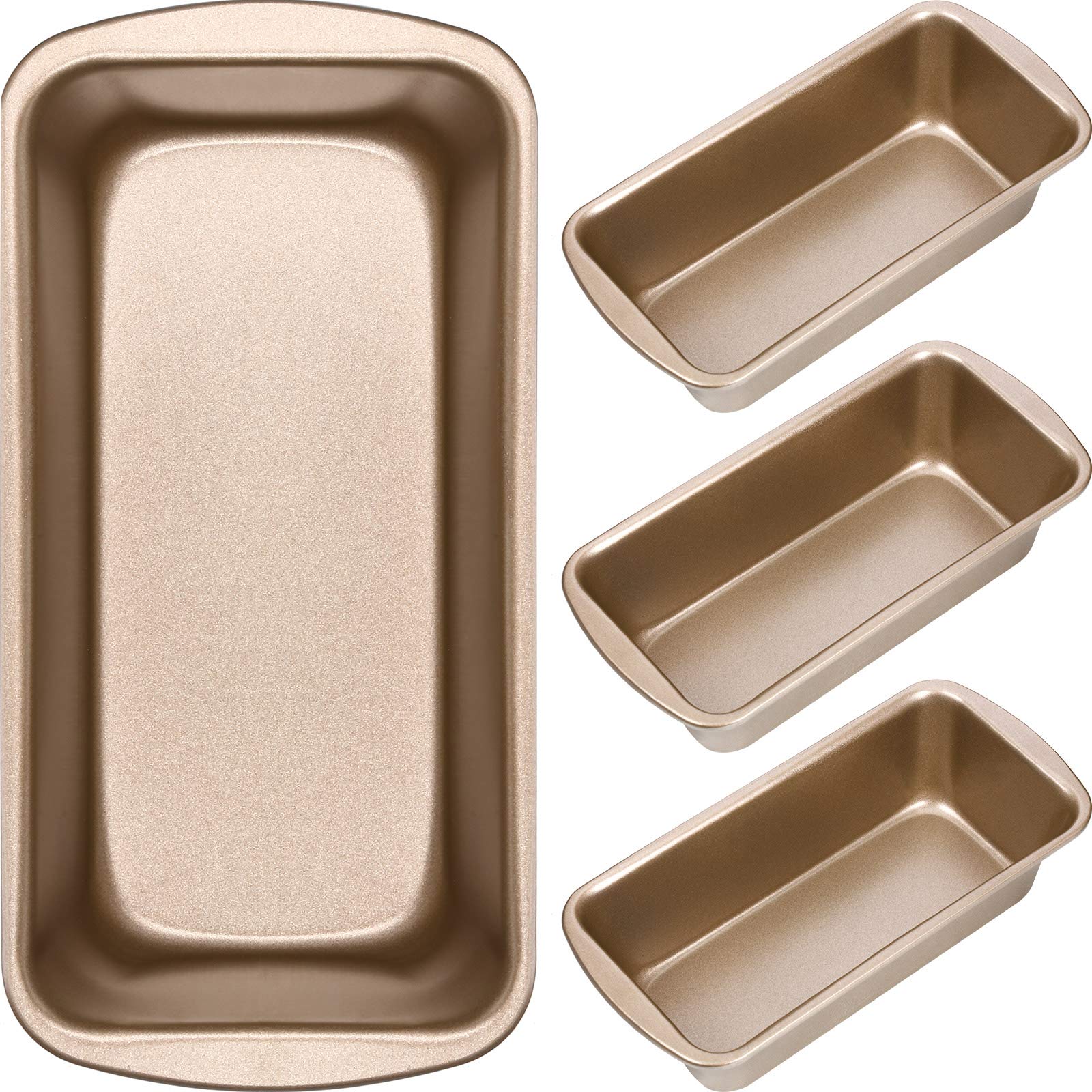 Non-Stick Loaf Pan Set, 4 Pieces Toast Baking Mold, Rectangle Baking Tray for Oven Baking (9.29 x 3.7 Inches)