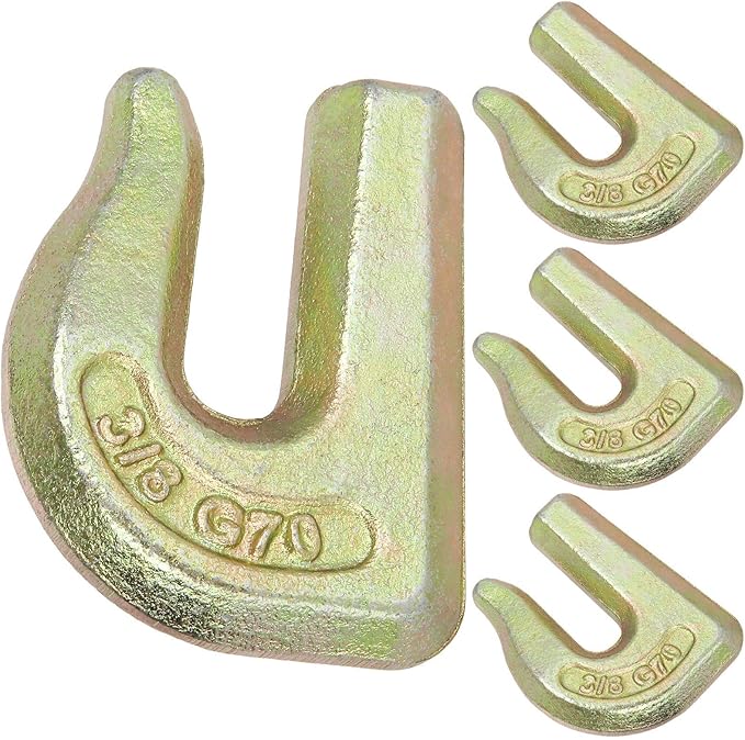 4Pack 3/8 Inch Weld On Grab Hook, Heavy Duty Grade 70 Grab Chain