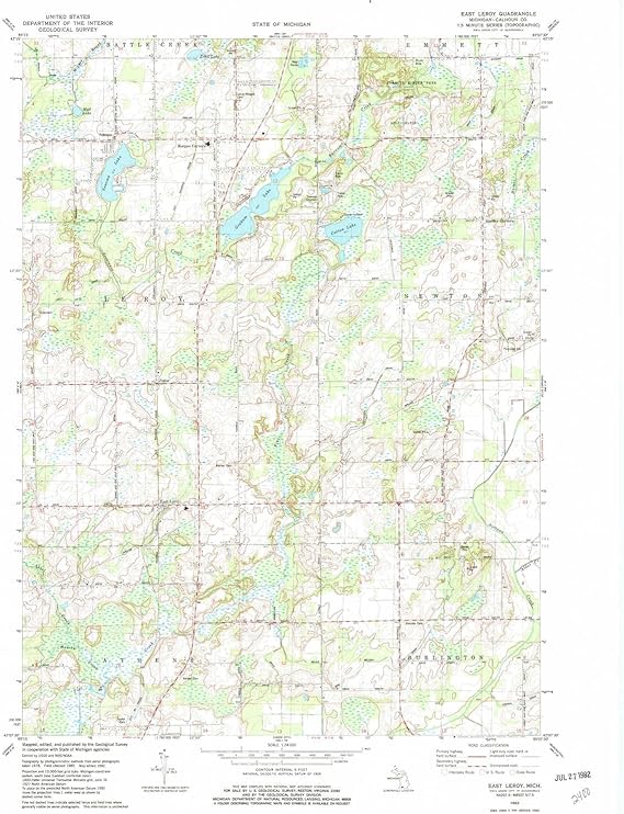 YellowMaps East Leroy MI topo map, 124000 Scale, 7.5 X 7.