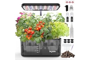 DRYADES 8-Pod Hydroponics Growing System Translucent Indoor Herb Garden with LED Grow Light Smart Quiet Pump Plant Germination Kit for Hydroponic Herbs, Vegetables, Lettuce Harvest on Countertop