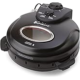 Euro Cuisine PM600 Crispy Crust 12" Rotating Pizza Maker with Stone & Baking Pan, Electric Pizza Oven Countertop - Versatile 