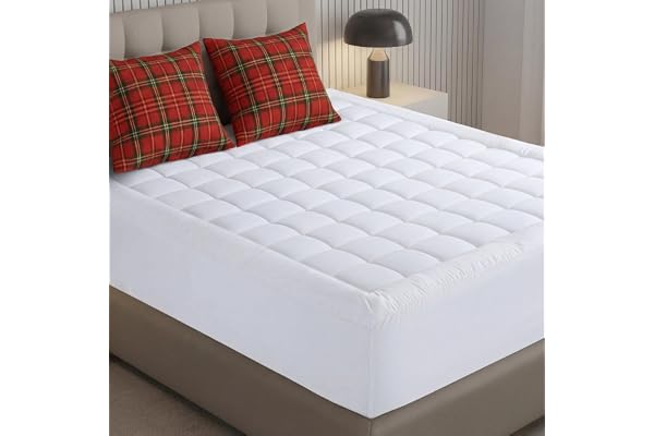 Utopia Bedding Twin Mattress Pad, Quilted Fitted Premium Mattress Protector, Deep Pocket Cover Stretches up to 16 Inches, Flu