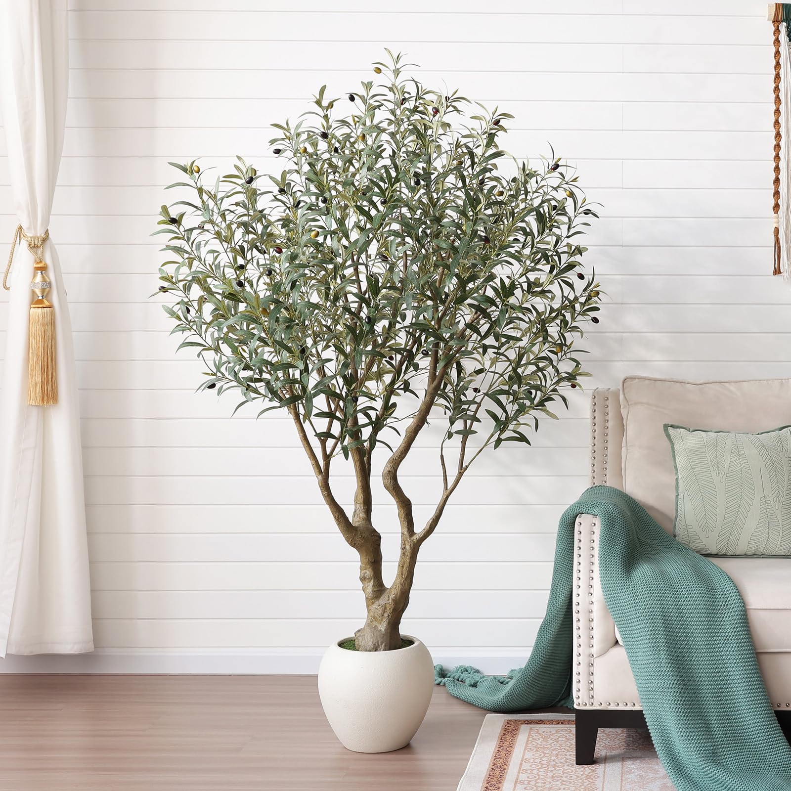Photo 1 of **Final sale no returns allowed ** Please review ratings before purchasing**
**Venta final, no se permiten devoluciones** Revise las calificaciones antes de comprar**
VeriNatural Artificial Olive Tree 6FT Faux Plant Home Decor - Large White Pot with Lif