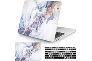 Watbro Compatible with 2022 Release MacBook Air 13.6 Inch Case M2 Chip Model A2681,Colorful Marble Case with Keyboard Cover S