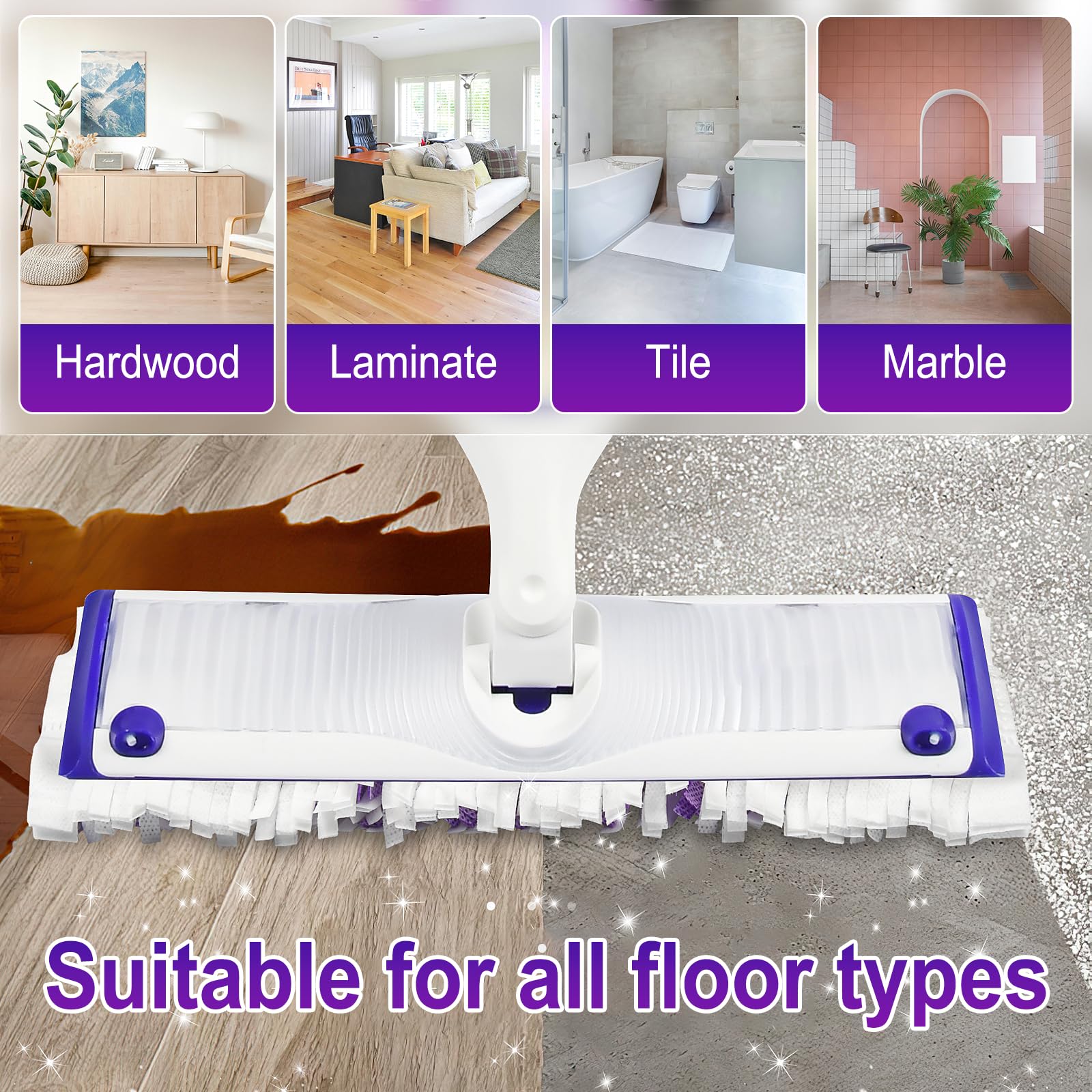20 Pack Disposable Power Mop Pads for Swiffer Power Mop Pads,Compatible with Swiffer Power Mop Refills,Thickened Multi-Surface Replacement for Swiffer Wet Pads Refill on All Finished Floors