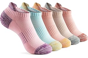 Gonii Ankle Socks Womens Running Athletic No Show Socks Cushioned 5-Pairs