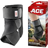 ACE Deluxe Ankle Stabilizer, Adjustable, Black, 1/Pack